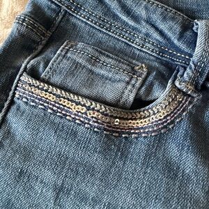 Girls Blue Jeans with Sequin Detail
